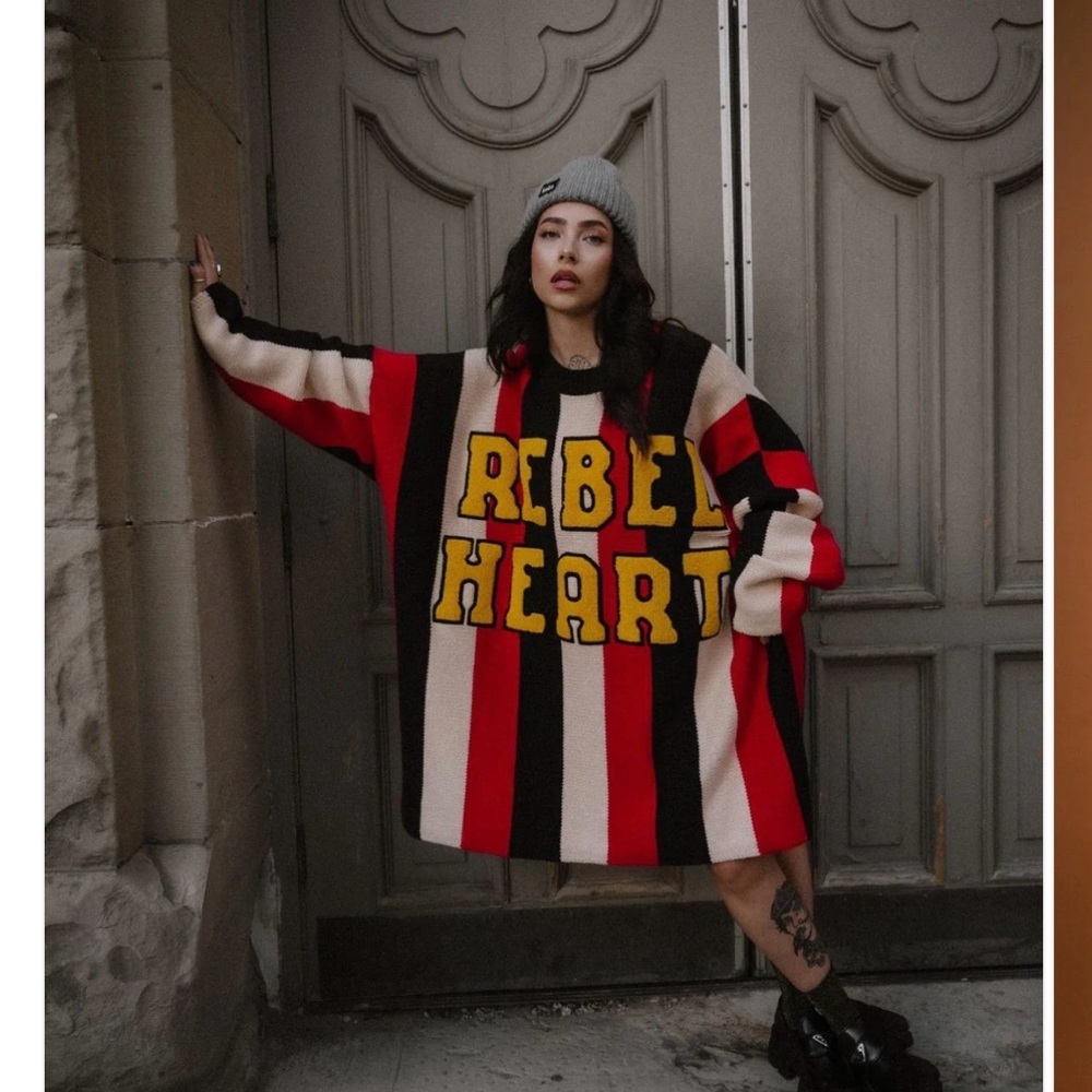 Dressed in LaLa Rebel Heart Sweater Dress